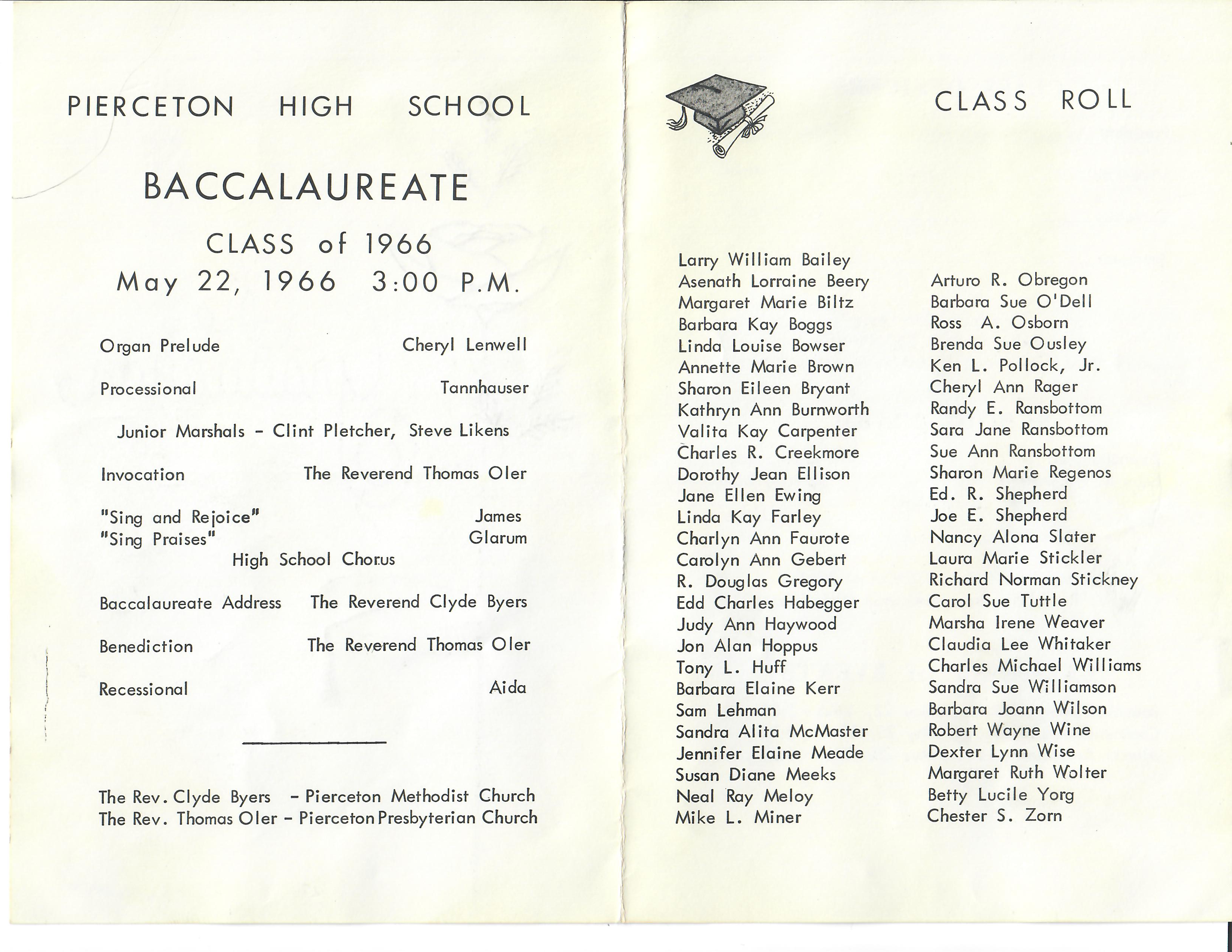 1966 Baccalaureate Program-inside